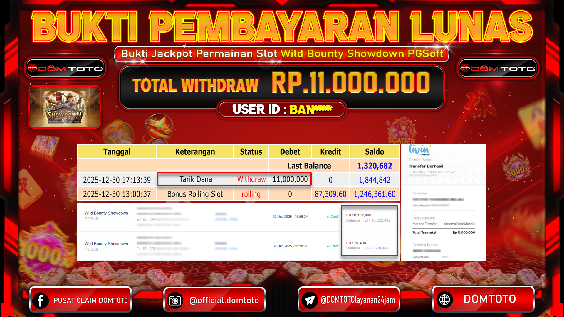 JACKPOT SLOT Wild Bounty Showdown PGSoft 30 DECEMBER 2025